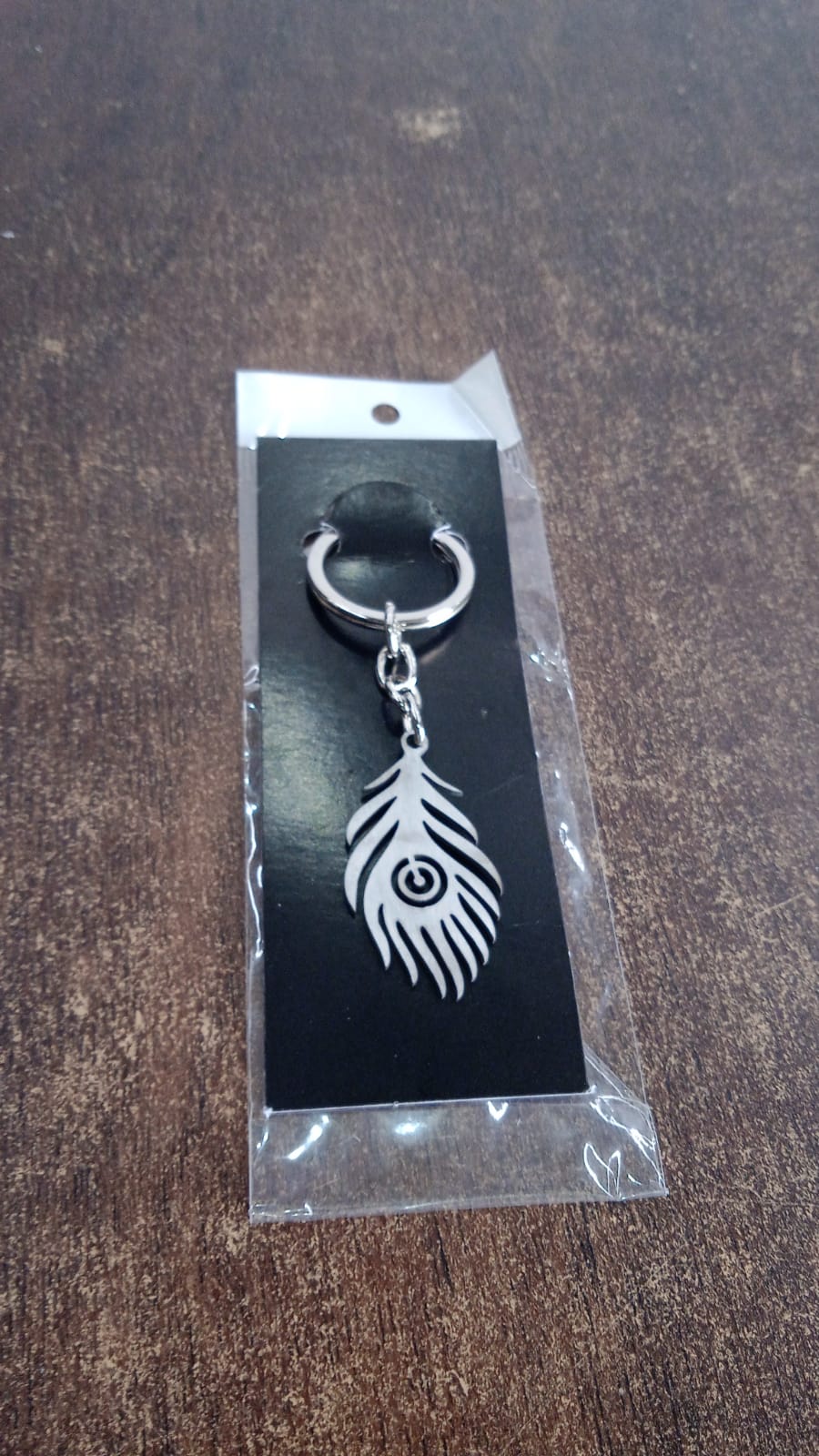 Stylish Stainless Steel Peacock Feather Keychain (1 Pc) Stylish Stainless Steel Peacock Feather Keychain (1 Pc)
